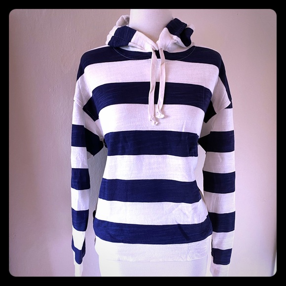 J. Crew Tops - J Crew Striped Hoodie